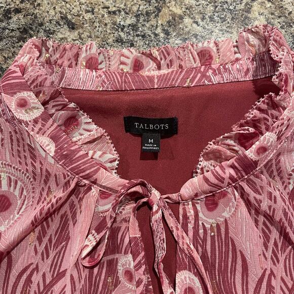 Talbots Top Boho Fairy Cottage Romantic Feminine Ethereal Classic Peacock Medium - Picture 3 of 6